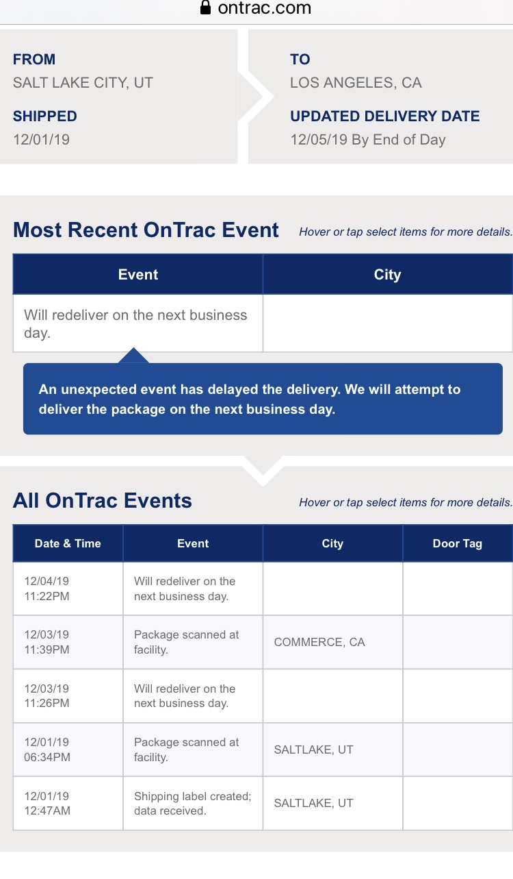 Ontrac Reviews 201 Reviews Of Ontrac Com Sitejabber