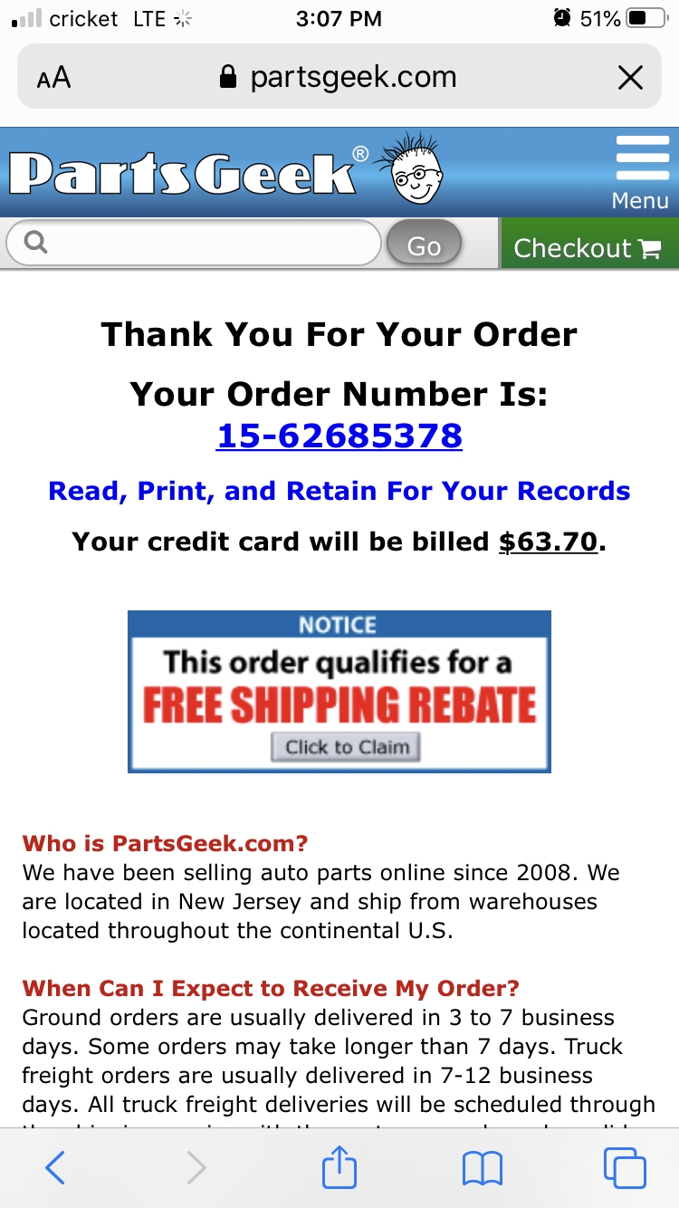 PartsGeek Reviews 476 Reviews of Sitejabber