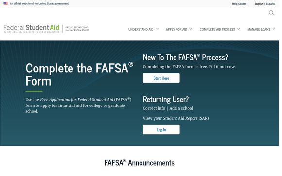 fafsa home page login