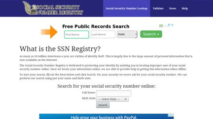 Social Security Numbers Online
